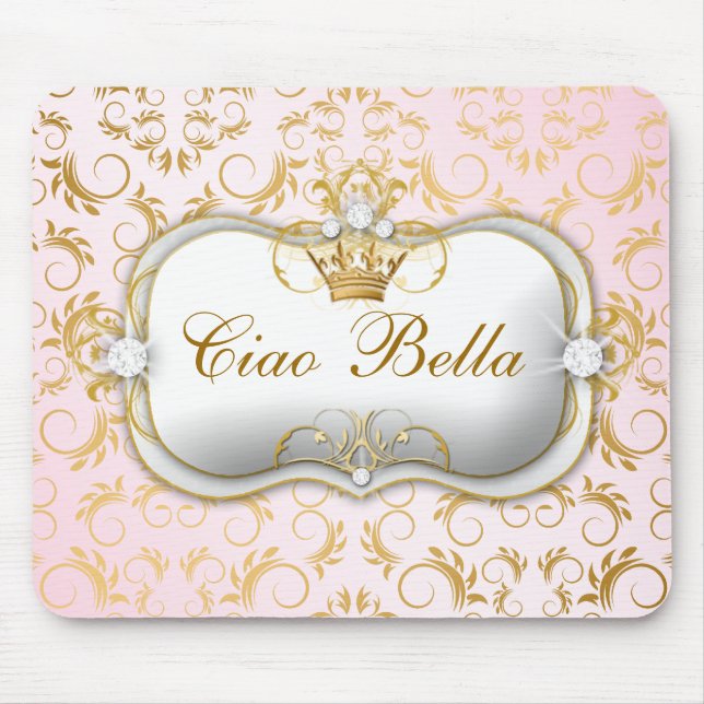 Mousepad Rosa divino dourado de 311 Ciao Bella (Frente)
