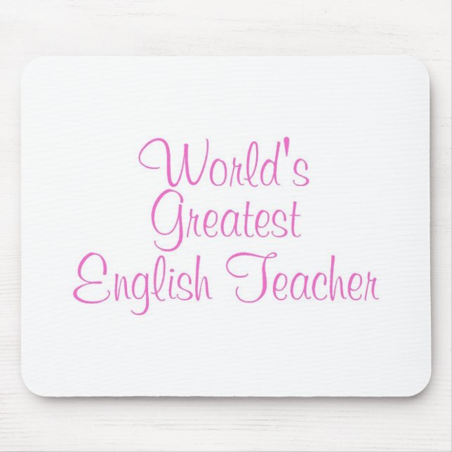 Mousepad Rosa do professor de inglês dos mundos o grande (Frente)