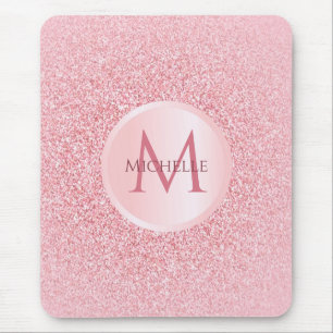 Mousepad Rosa Dourada Glitter Modelo Na moda Trendy Girly