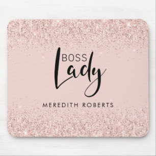 Mousepad Rosa Dourada Lush Glitter Boster Lady Personalizad
