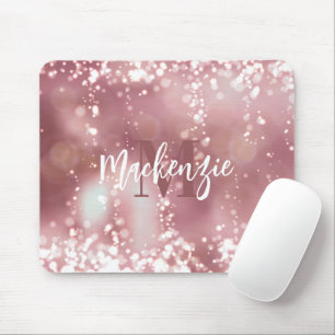 Mousepad Rosa Dourado Brilho
