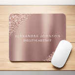 Mousepad Rosa Dourado Brilho | Brilho cor-de-rosa brilhante<br><div class="desc">Cor-de-rosa-claro - Mouse Pad de Negócios Minimalista de Folha Metálica com brilho Dourado e brilhante Rosa com tipografia branca e escrita para o monograma. O design Rosa Dourado Girly Business pode ser personalizado com seu nome. Entre em contato com o designer para obter itens correspondentes personalizados.</div>