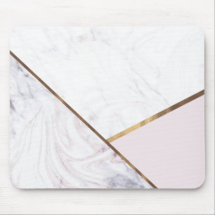 Mousepad Rosa Dourado Mármore Redemoinho & Bege Rosa Bronze