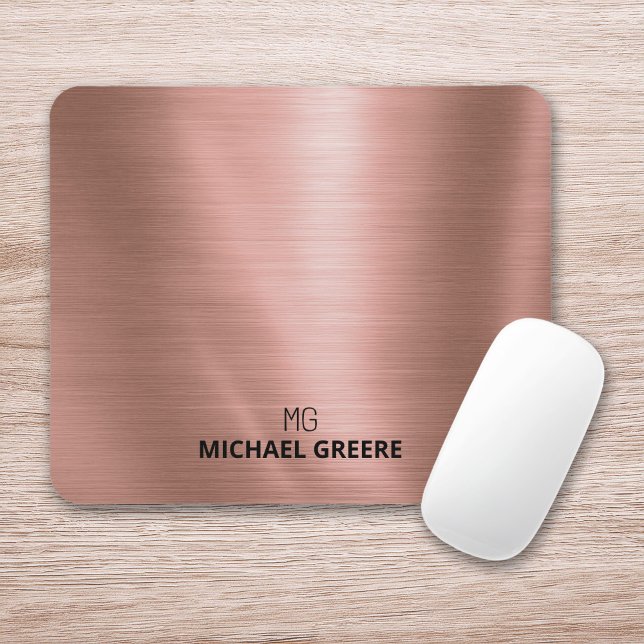 Mousepad Rosa Dourado Metálico Personalizado (Criador carregado)