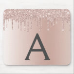 Mousepad Rosa Dourado - Nome do Monograma da Glitter Minúsc<br><div class="desc">Cor-de-rosa-azul - Faísca de Faux Dourada Rosa e Coletor de Largura no Nome do Monograma de Folha Metálica de Ombre e Pasta do Mouse Monograma Inicial. Este humsepad, uma menina de luxo, monograma, é perfeito para a casa ou escritório e seria um presente perfeito para um estudante ou um colega...</div>