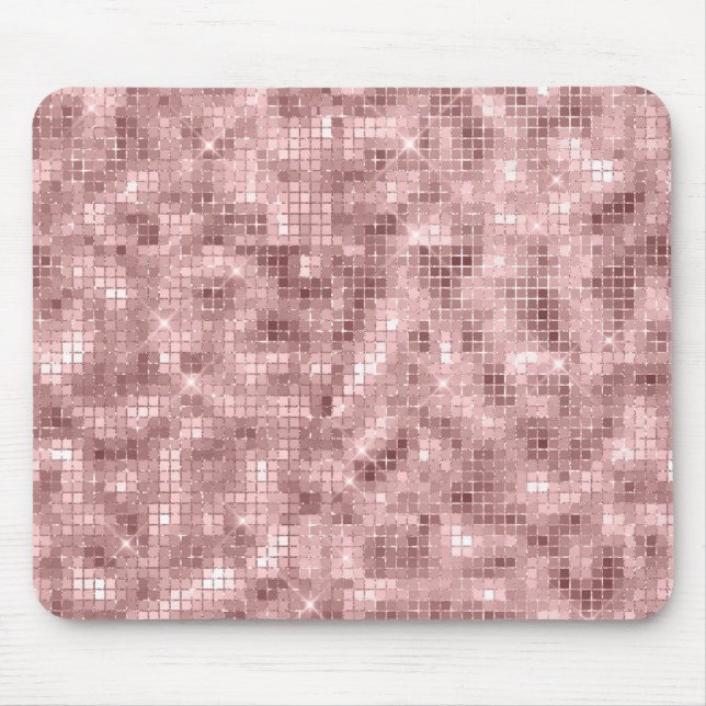 Mousepad Rosa Dourado Rosa Luxo Brilhante Garota (Frente)