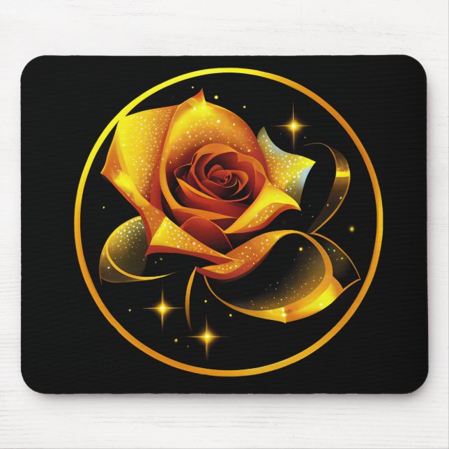 Mousepad Rosa Dourado Solteiro (Frente)