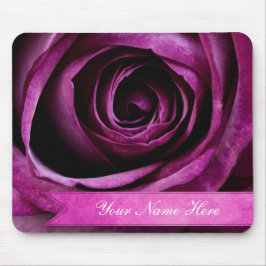 Mousepad Rosa dramático elegante bonito do roxo com fita