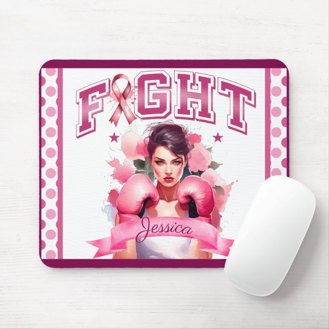 Mousepad Rosa e Bonito Câncer de Mama Floral (Com mouse)