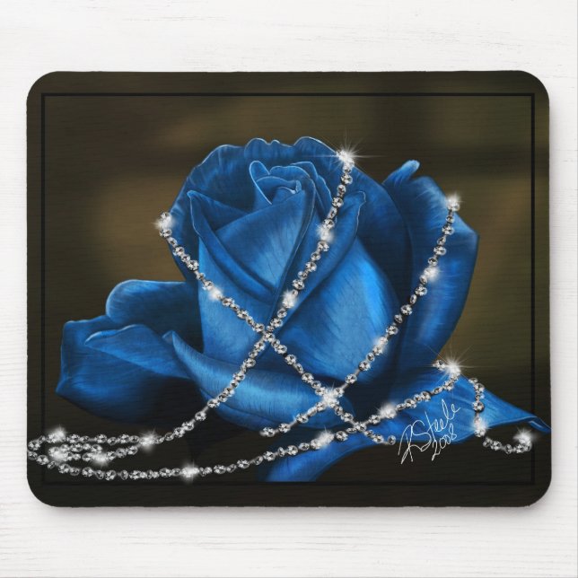 Mousepad rosa e diamantes bonitos do azul (Frente)