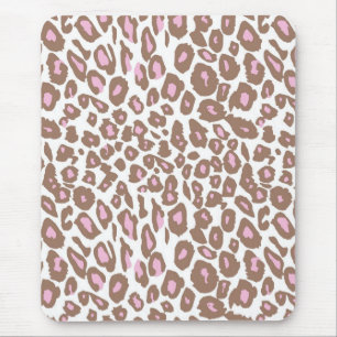 Mousepad Rosa e impressão do leopardo de Brown