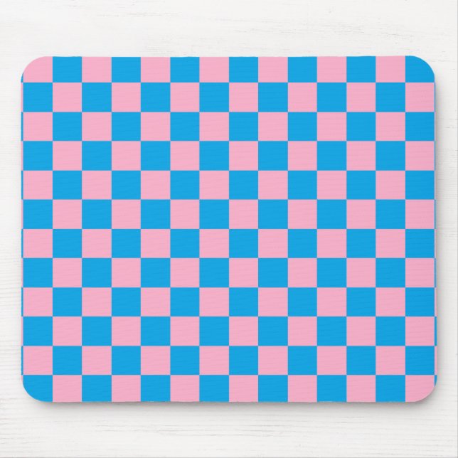 Mousepad Rosa e Turquesa verificados (Frente)
