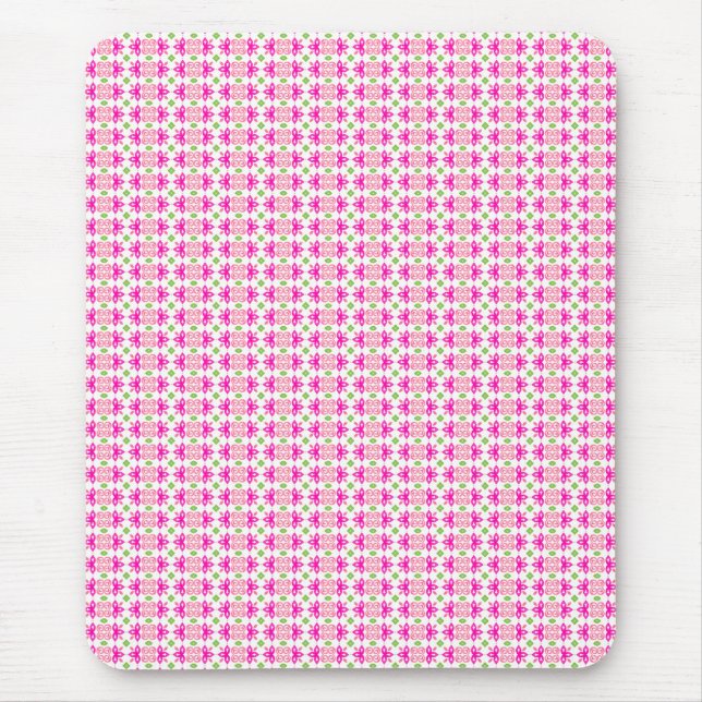 Mousepad Rosa e Verde Floral (Frente)