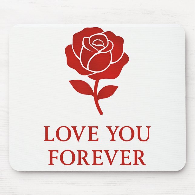 Mousepad Rosa Eterna Trazendo um Romântico Dia dos Namorado (Frente)