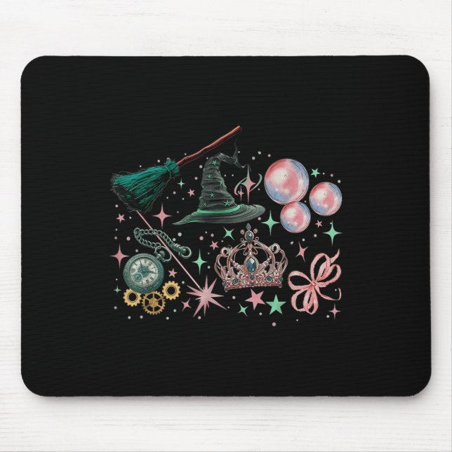 Mousepad Rosa Fica Bem Com A Bruxa Dia de as Bruxas engraça (Frente)