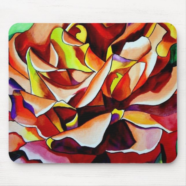 Mousepad Rosa flor do pôr do sol alpino (Frente)