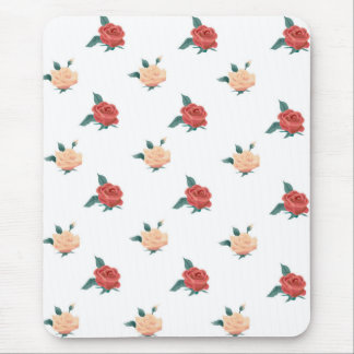 Mousepad Rosa flores em fundo branco