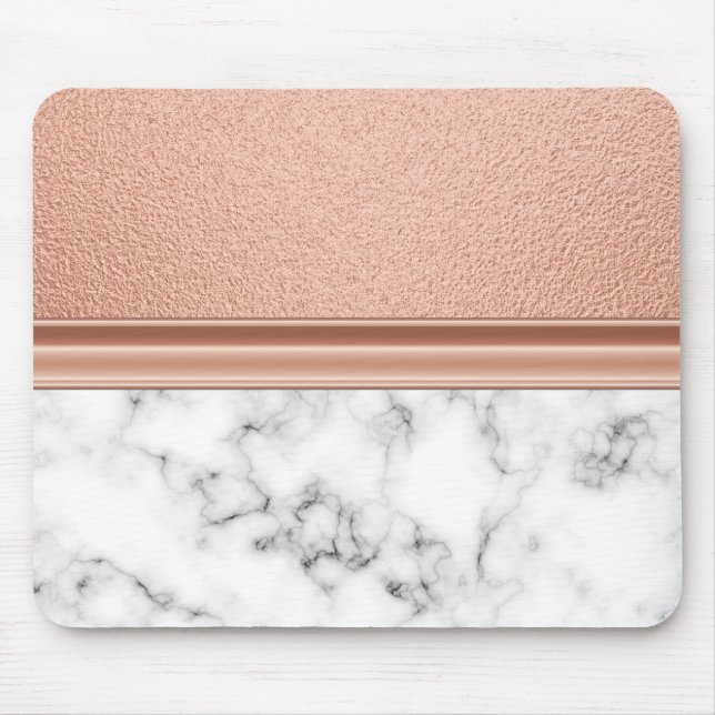 Mousepad Rosa Gold Foil em Marble (Frente)