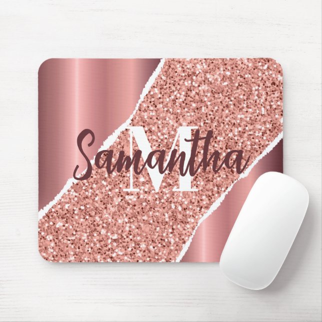 Mousepad Rosa Gold Foil Glitter (Com mouse)