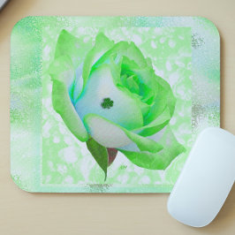 Mousepad Rosa irlandês e shamrock!