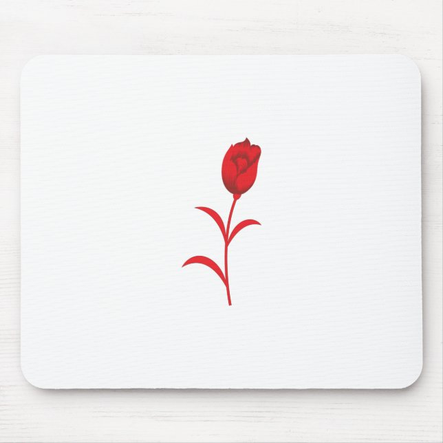 Mousepad Rosa Madder, Lava Vermelho, Design floral (Frente)