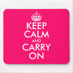 Mousepad Rosa Mantenha a calma e o carregar na proteção d