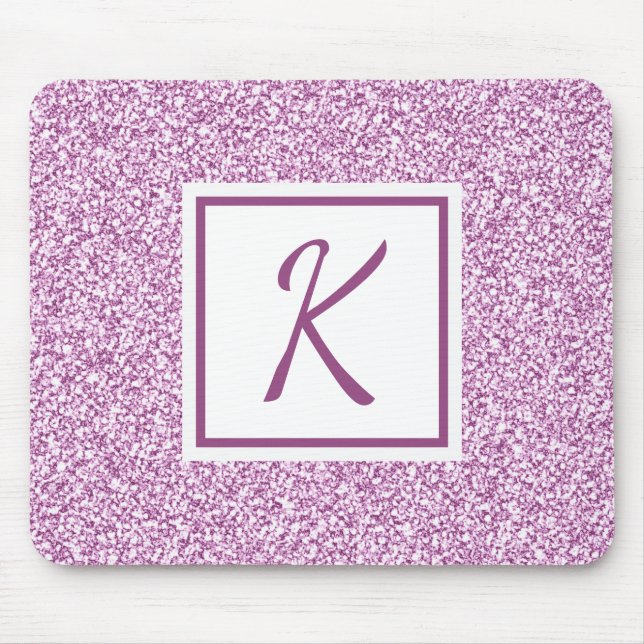 Mousepad Rosa Monograma Personalizado (Frente)
