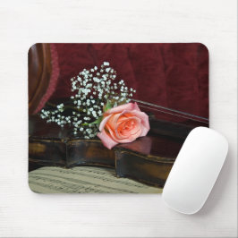 Mousepad Rosa no violino antigo