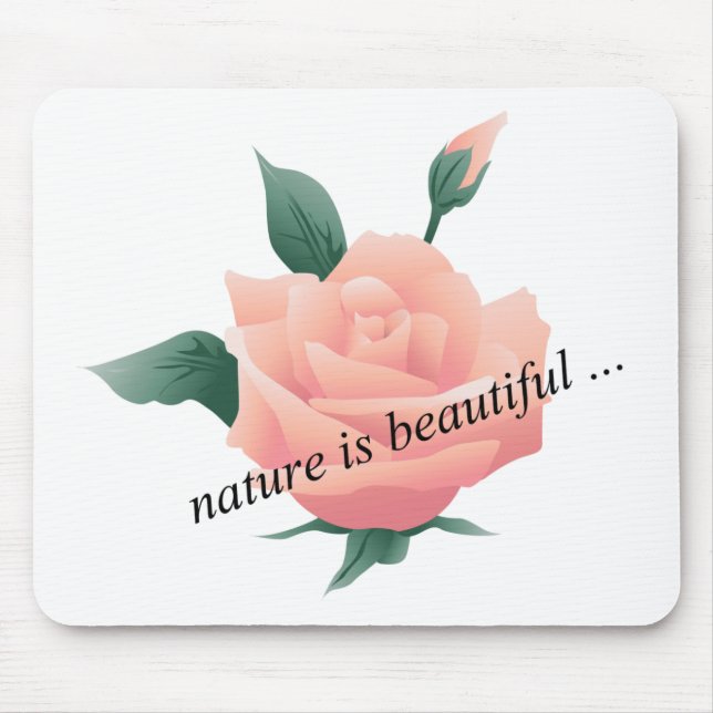 Mousepad Rosa (Peach) - Natureza bonita (Frente)