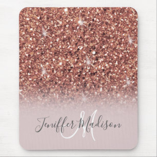 Mousepad Rosa personalizado, Dourado, brilha, luxo