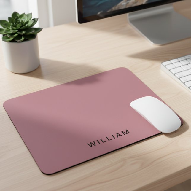 Mousepad Rosa personalizado Dourado e monograma | Personali (Criador carregado)