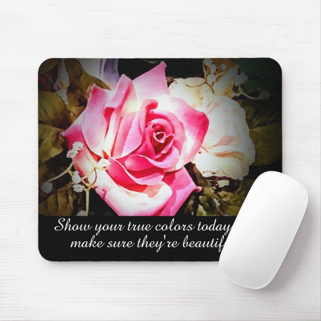 Mousepad Rosa personalizável (Com mouse)