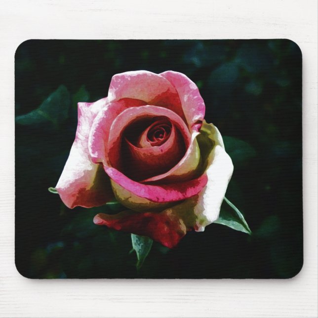 Mousepad Rosa Pintada a Óleo (Frente)