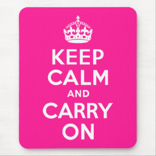 Mousepad Rosa Profundo, mantenha a calma e continue