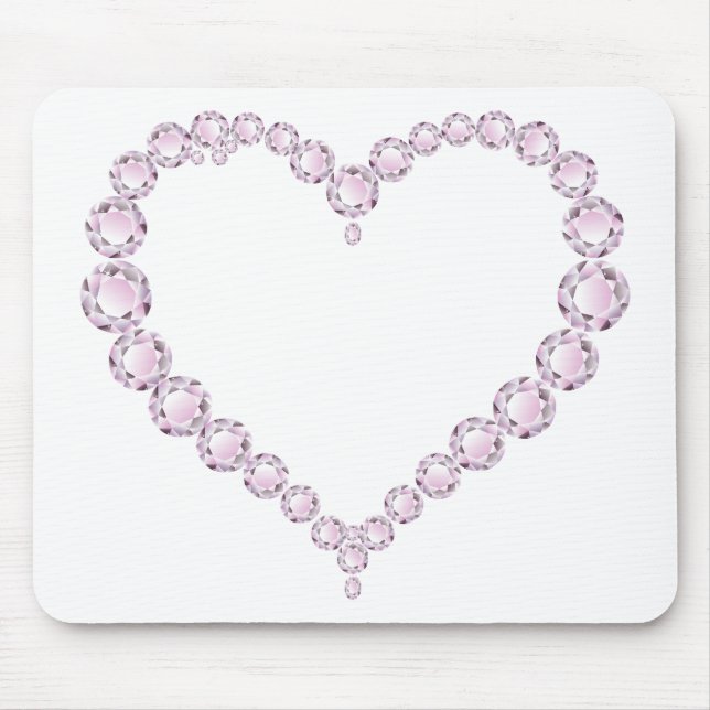 Mousepad Rosa Quartz Gem Heart (Frente)