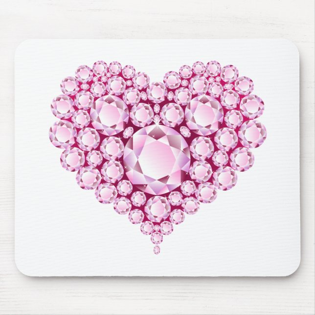 Mousepad Rosa Quartz Heart Gems (Frente)