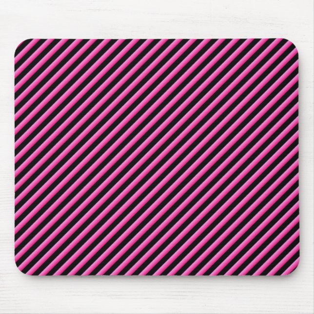 Mousepad Rosa Quente e Preto Diagonal Strike (Frente)