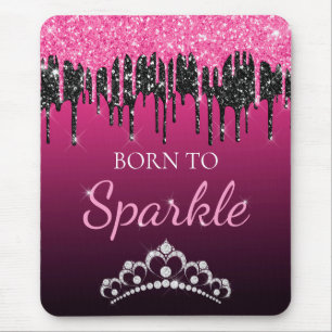 Mousepad Rosa Quente Glamour Gotejando Brilho Nascido para