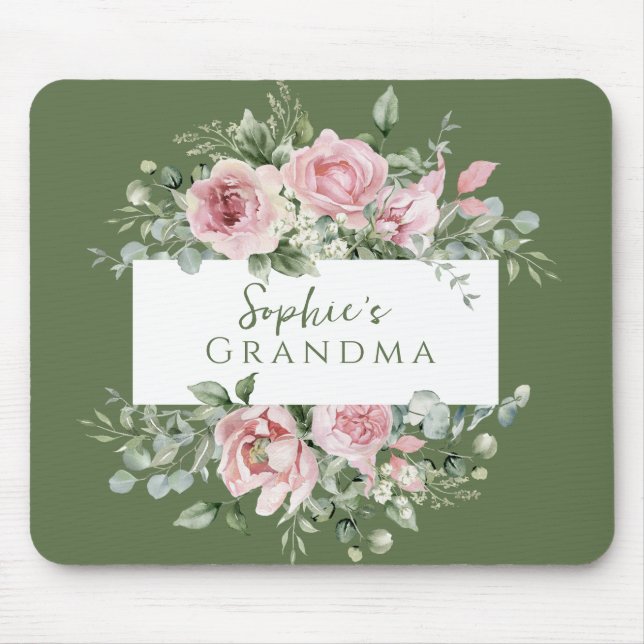 Mousepad Rosa Rosa Avó Cor-de-Rosa (Frente)