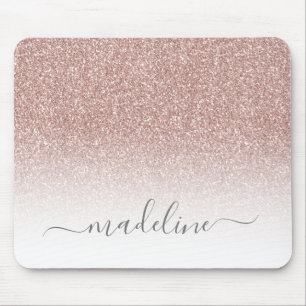 Mousepad Rosa Rosa Cor-de-Rosa Dourada Brilhante