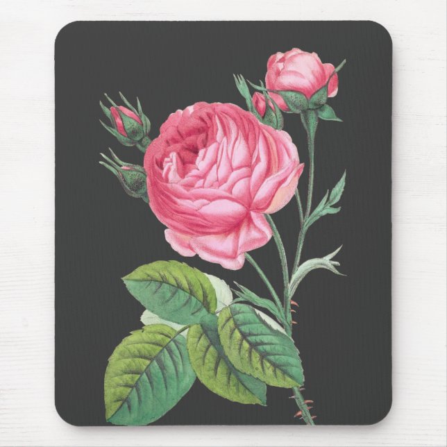 Mousepad Rosa rosa floral moderno (Frente)