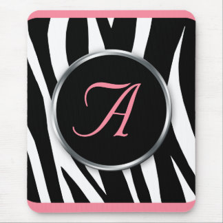 Mousepad Rosa-Rosa-Impressão Chic Zebra