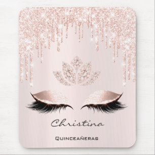 Mousepad Rosa Rosa Rosa Rosa Dourada Pincel Pincelado Nome 
