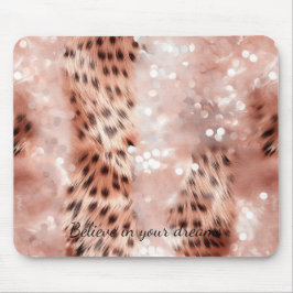 Mousepad Rosa Rosa Rosa-Rosa-na moda, Rosa Dourada Leopardo