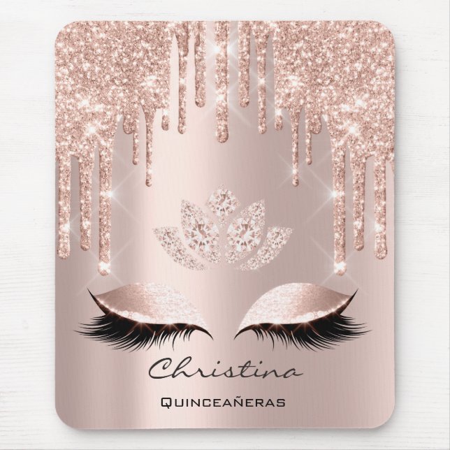 Mousepad Rosa Rosa Rosa Rosa Rosa Dourada Blush Drive Spark (Frente)