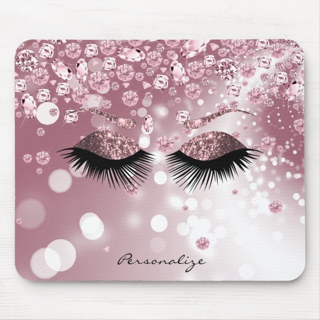 Mousepad Rosa Rosa Rosa Rosa Rosa Dourada Diamante e Rosa D (Frente)