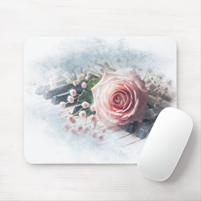 Mousepad Rosa Rosa Rosa Rosa Rosa Em Chaves Piano (Com mouse)