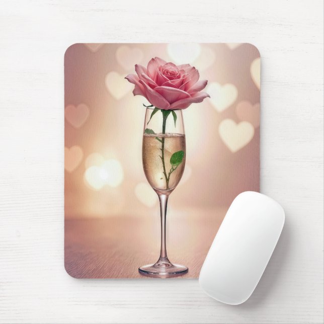 Mousepad Rosa Rosa Rosa Rosa Rosa-Rosa, Flauta De Champanhe (Com mouse)