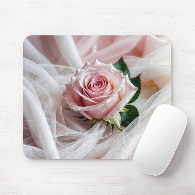 Mousepad Rosa Rosa Rosa Rosa Rosa Rosa Rosa Na Tulle (Com mouse)