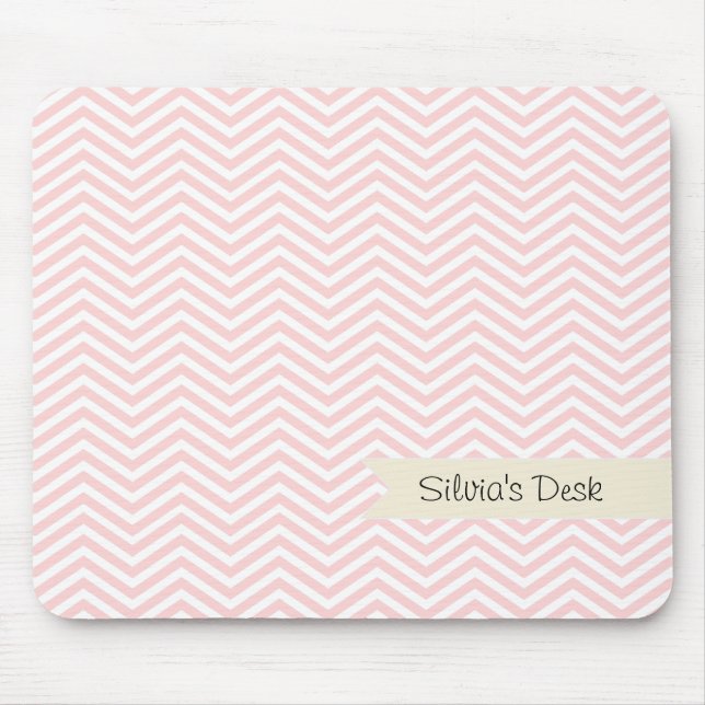 Mousepad Rosa Salmon Chevron (Frente)